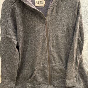 UGG Charcoal Knit Zip-Up Sweater